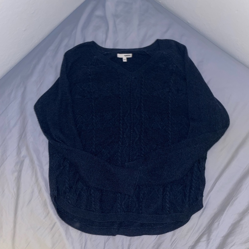 navy sweater cable knit